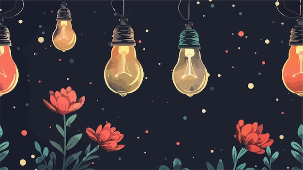 Vector elegant bulbs design on black background vector illustration