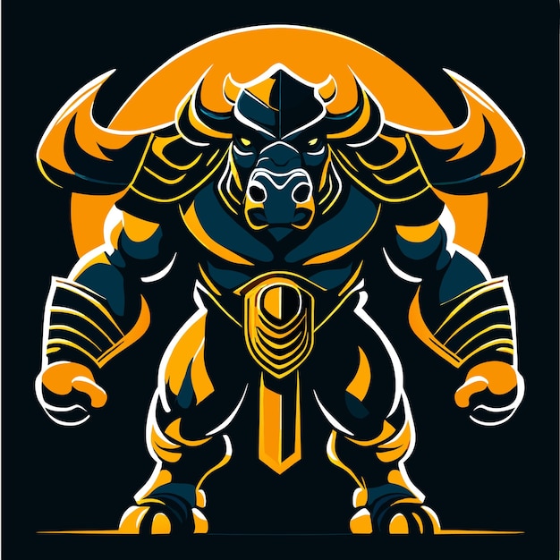 Elegant Bull Graphic Presence in Stylish Darkness