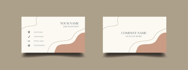 Elegant business card design template Feminine background with pastel earth tone color Vector