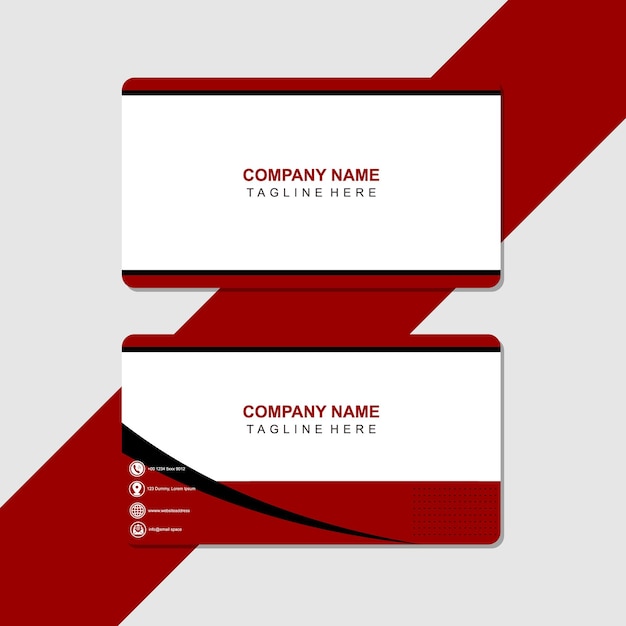 Elegant business card, red and black business card