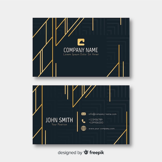 Elegant business card template golden details