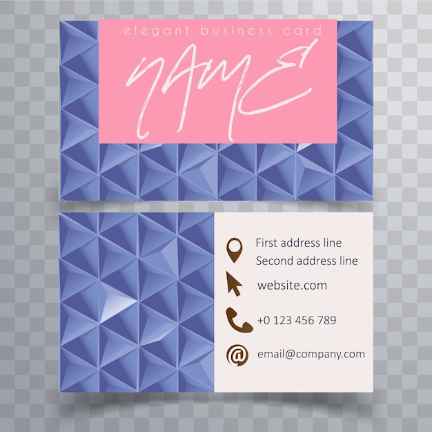 Elegant business card template with 3D paper design