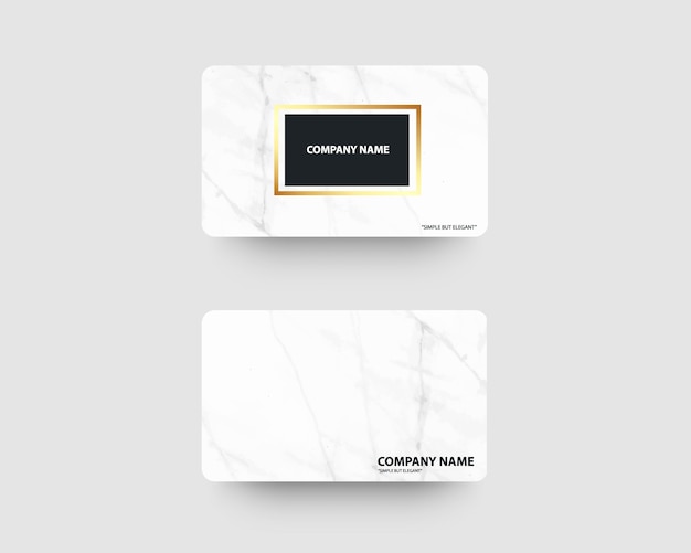 Elegant business cards with marble texture and gold