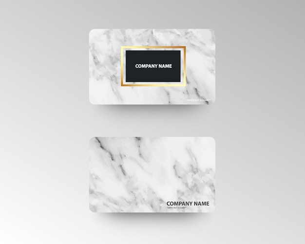 Elegant business cards with marble texture and gold