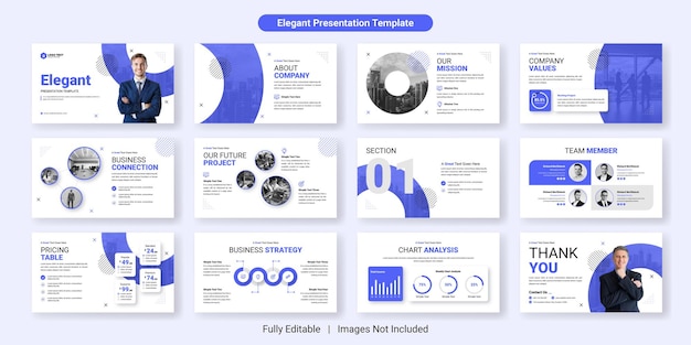 Elegant Business Presentation Slide Template Design set