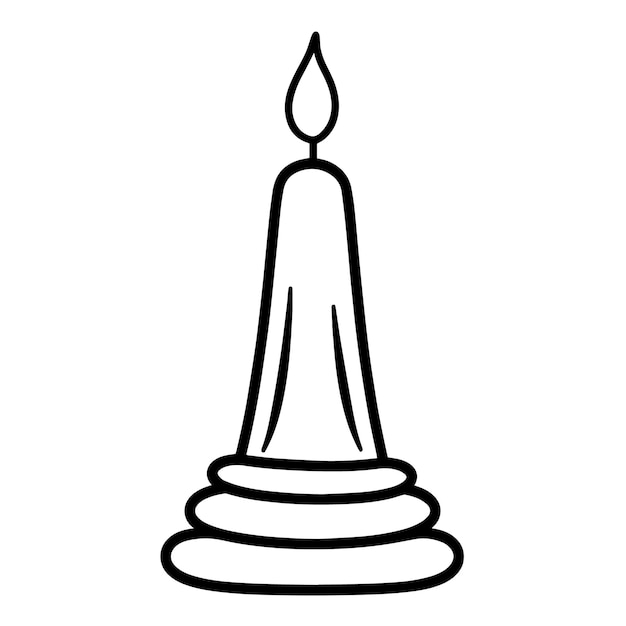 Elegant candles stick outline icon in vector format for ambiancethemed designs