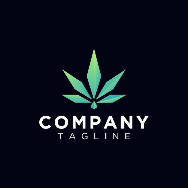 Elegant cannabis emerald logo