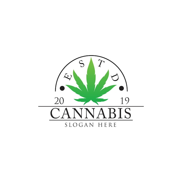 elegant Cannabis logo design vector template modern creative logo