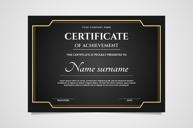 Elegant certificate of achievement template design