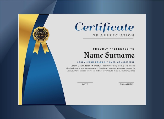 Elegant certificate of achievement template