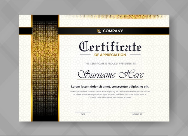 Elegant certificate of appreciation modern template Diploma certificate template set with badges