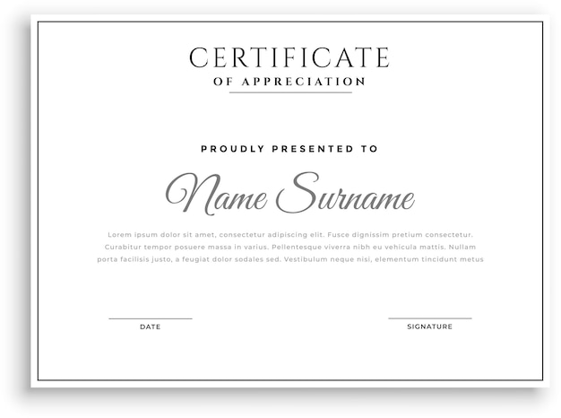 elegant certificate of appreciation modern template set of two