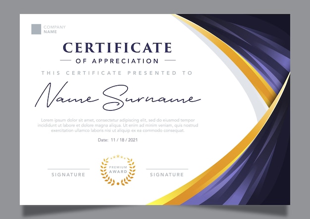 Elegant certificate of appreciation template