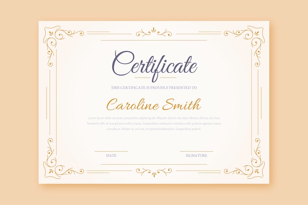 Elegant certificate frame template