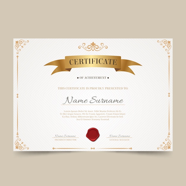 Vector elegant certificate recognition template