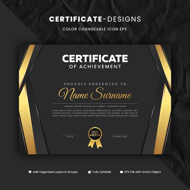 Elegant certificate template concept