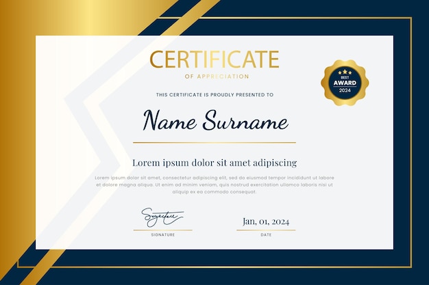 Vector elegant certificate template design