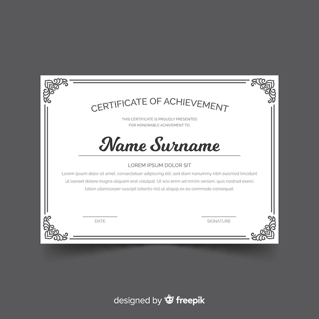 Elegant certificate template with ornamental frame