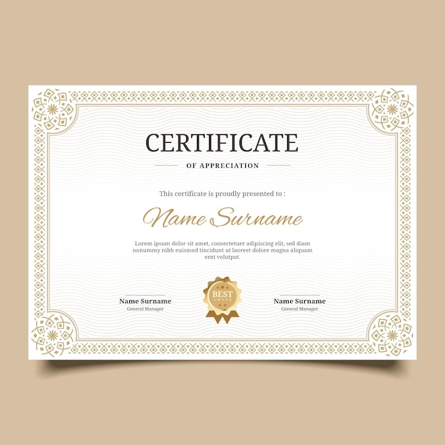 Vector elegant certificate template