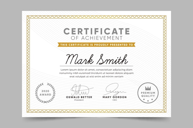 Elegant certificate template