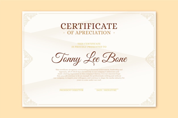 Elegant certificate template