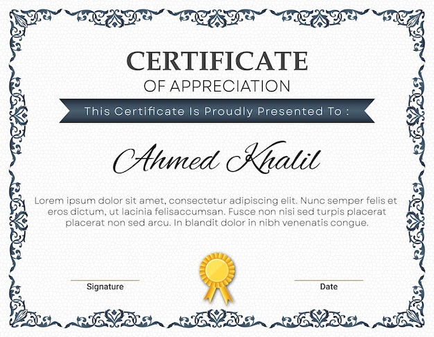 Vector elegant certificate template