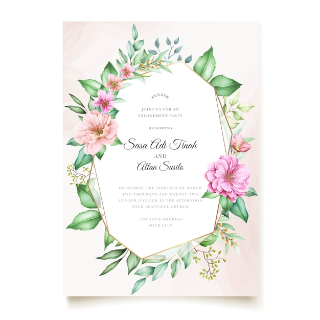 Elegant cherry blossom wedding invitation theme