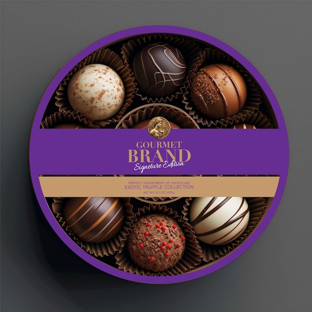 Vector elegant chocolate premium box design label