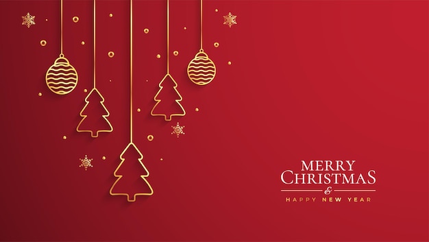 Elegant christmas banner with golden elements