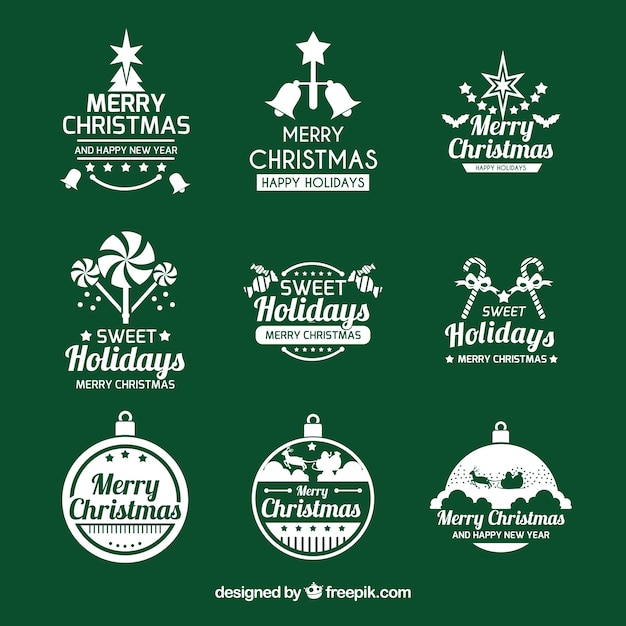 Elegant christmas logo collection