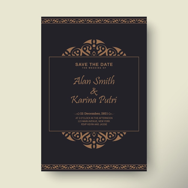 Elegant classic wedding invitation card