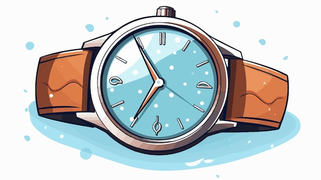 Elegant Classic Wristwatch Illustration with Detailed Quartz Movement