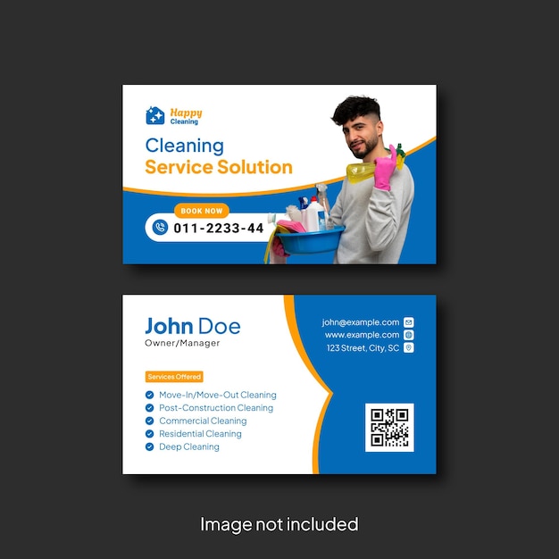 Vector elegant cleaning service business card