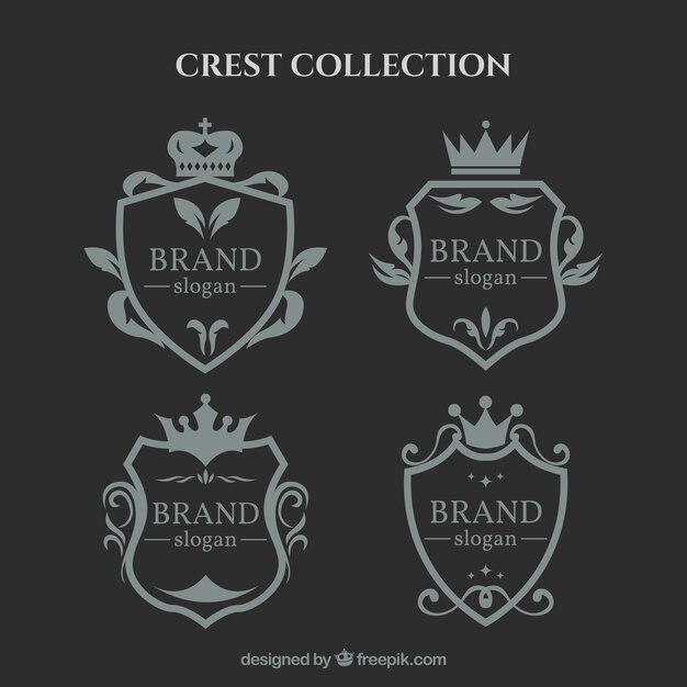 Vector elegant collection of ornamental shields