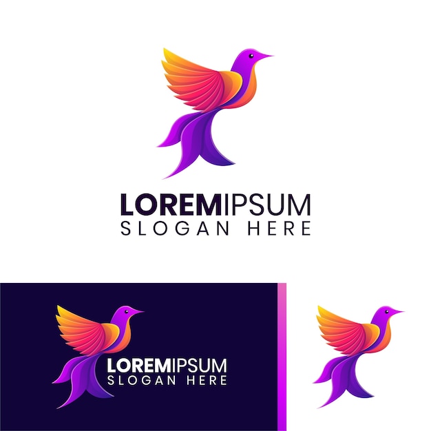 Elegant colorful dove bird logo template