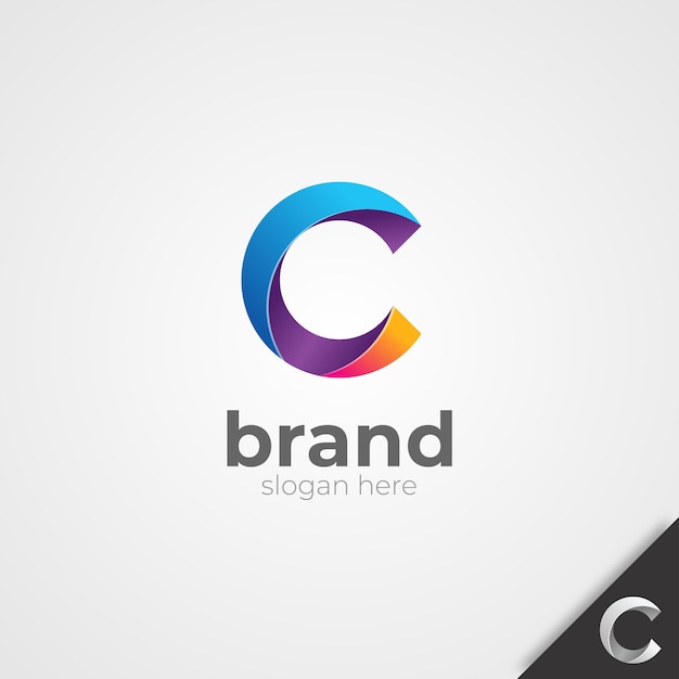 Elegant colorful letter C logo design