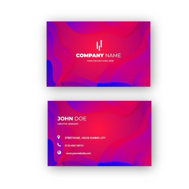 Elegant and Colorful professional business card design with abstract background 