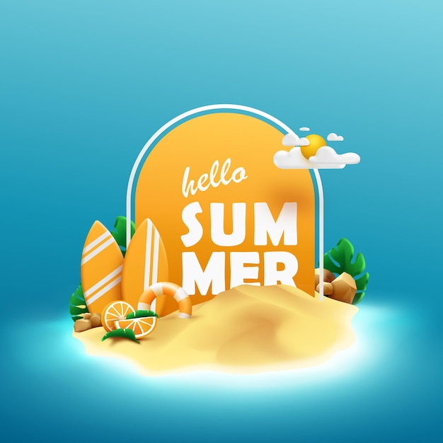 Elegant colorful summer season illustration background