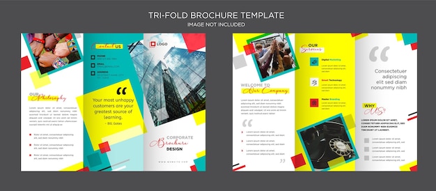 Elegant company business corporate service trifold brochure flyer design