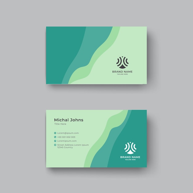 Elegant corporate business card design template in green colour