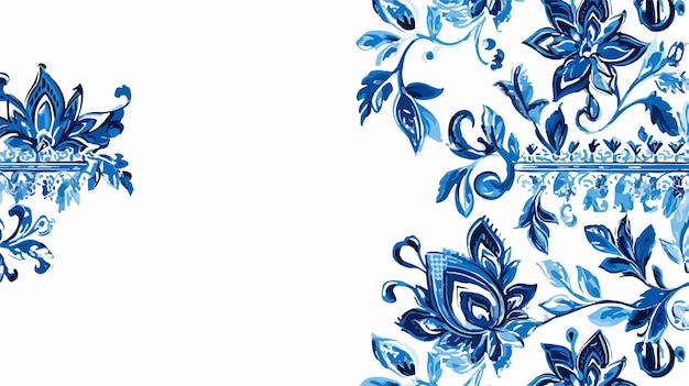 Elegant Corporate Identity Design with Blue Floral Indian Pattern