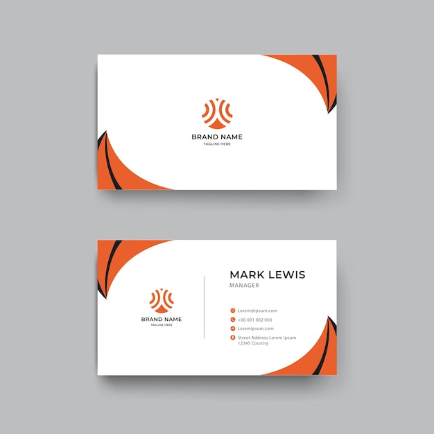 Elegant corporate orange colour business card design template