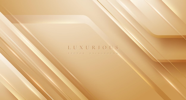 Elegant cream shade background with line golden elements Luxury background with 3D style