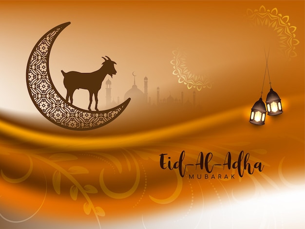 Vector elegant cultural eid al adha mubarak background design