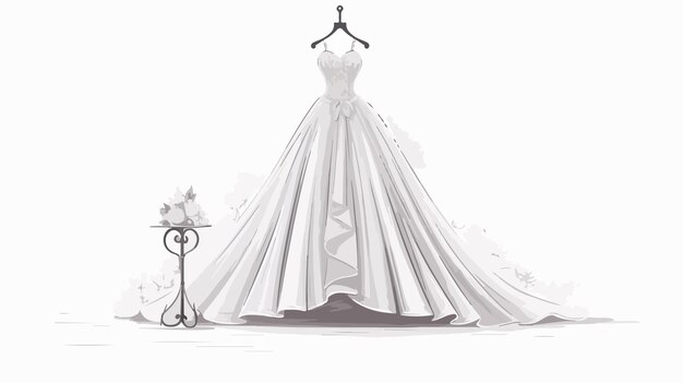 Vector elegant custom tailoring wedding dresses logo design with mannequin