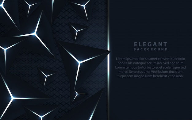 Elegant dark blue background with triangles composition