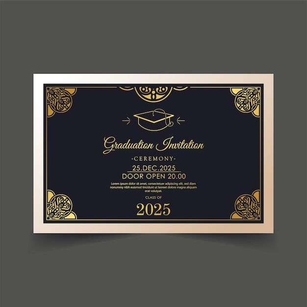 Elegant dark graduation invitation template