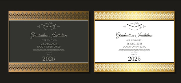 Elegant dark graduation invitation template