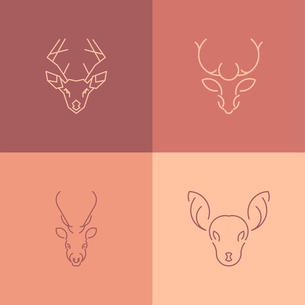 Elegant deer Line Drawing Design