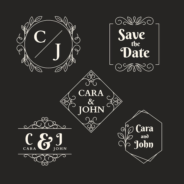 Elegant design wedding logos